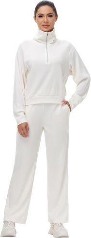 Blaosn لطيف 2 قطعة مجموعات وتتسابق للنساء المتضخم البلوز بنطال ذو قصة أرجل واسعة تجريب Sweatpants مطابقة صالة الملابس in Kuwait