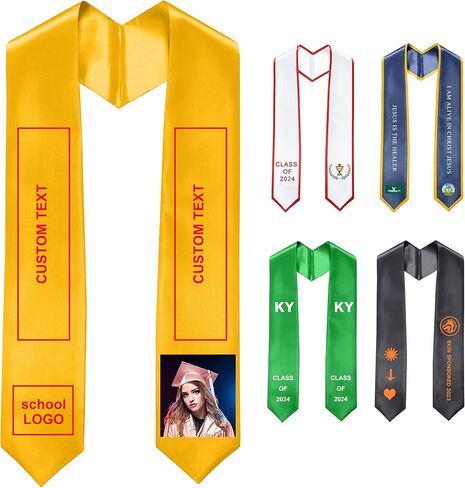 GradPlaza Embroidered or Print Graduation Stole Sash 60'' Long Adults Sash for High School and College in Saudi Arabia