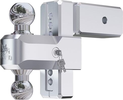 RENO Adjustable Trailer Hitch (Fits 3-Inch Receiver) - Heavy Duty Aluminum Tow Hitches with 6-Inch Drop/Rise for Truck (21,000 LBS GTW) - 2" and 2-5/16" Dual Ball Mounts in Kuwait