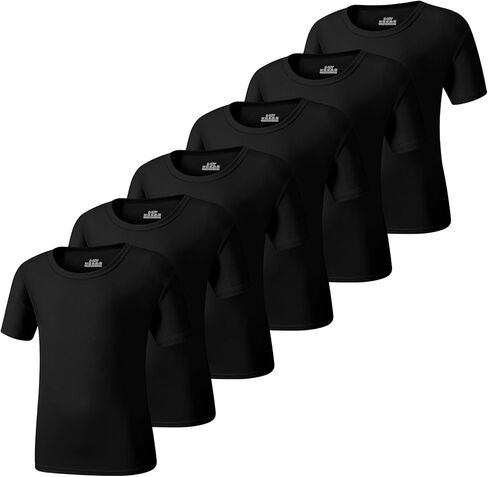 6 Pack Boys Athletic T-Shirts Youth Quick Dry Short Sleeve Workout Performance Shirts (4T-18Y) in Saudi Arabia