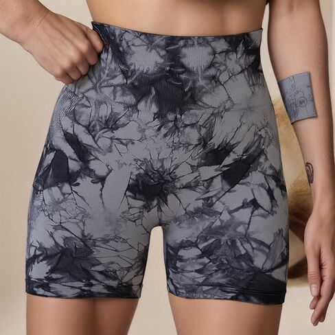 High-Waist Yoga Shorts Premium Dyed Women's Outerwear Shorts in Saudi Arabia