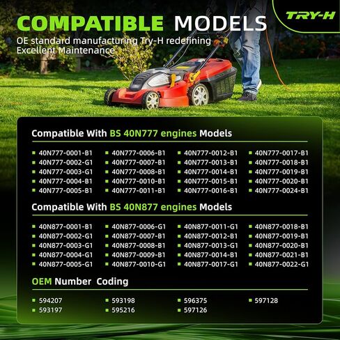 593197 Carburetor with Gasket Set for BS 20HP Intek V-Twin Lawn Mower Engine 40N777 40N877 Replace# 594207 593197 593198 in Kuwait