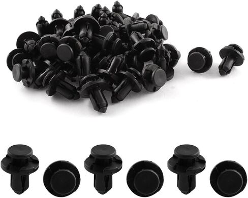 uxcell 50pcs 9mm Hole Dia Plastic Rivets Fastener Push Clips Black for Car Fender in Saudi Arabia
