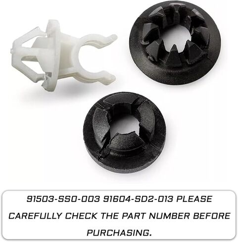 3PCS Hood Prop Rod Clips Car Hood Prop Support Holder for Honda, Car Engine Hood Rod Grommet Stay Clips Compatible with Honda Accord Odyssey Acura TSX Prelude #91503-SS0-003 91604-SD2-013 in Kuwait