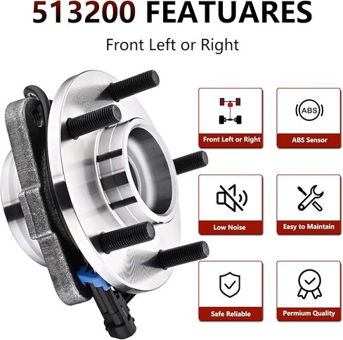 JLEO 513200 2WD Front Wheel Hub Bearing Assembly for GMC JIMMY 1998-2004,for Chevy Blazer 1998 1999 2000 2001 2002 2003 2004 2005 Wheel Hub Assembly Replacement Suspension Kit in Saudi Arabia
