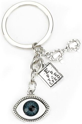 Eyeball Keychain with Glasses & Eye Chart Charm,Fun Gift for Eye Doctors & Vision Enthusiasts in Saudi Arabia