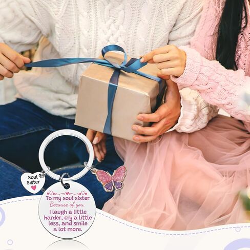Soul Sister Keychain for Best Friend Women Soul Sister Birthday Gifts for Women Friendship Keychain for Bestie Birthday Gift for Best Friend Work Besties Mothers Day Christmas Graduation Gift for Her in Saudi Arabia