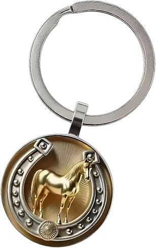 Exquisite Embossed Horseshoe Keychain Featuring Gold Plating For Enhanced Durability And Artistic Beauty Symbolizing Strength in Saudi Arabia