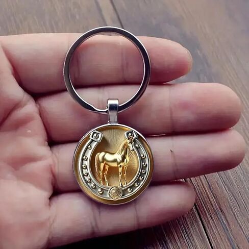Exquisite Embossed Horseshoe Keychain Featuring Gold Plating For Enhanced Durability And Artistic Beauty Symbolizing Strength in Saudi Arabia