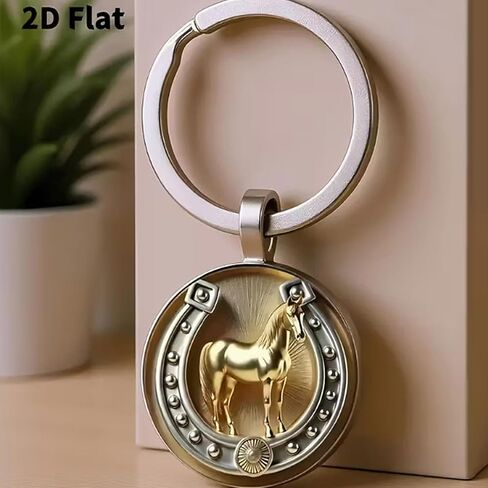 Exquisite Embossed Horseshoe Keychain Featuring Gold Plating For Enhanced Durability And Artistic Beauty Symbolizing Strength in Saudi Arabia