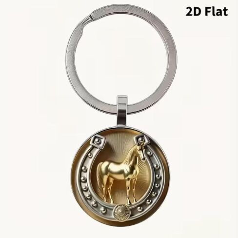 Exquisite Embossed Horseshoe Keychain Featuring Gold Plating For Enhanced Durability And Artistic Beauty Symbolizing Strength in Saudi Arabia