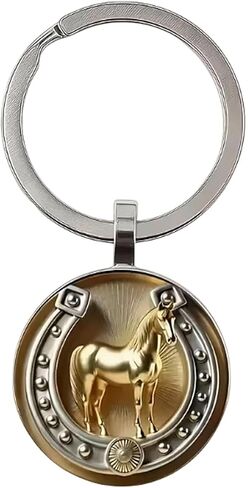 Exquisite Embossed Horseshoe Keychain Featuring Gold Plating For Enhanced Durability And Artistic Beauty Symbolizing Strength in Saudi Arabia