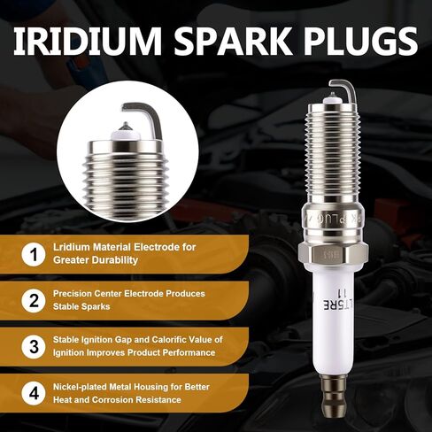 8 Pack 4469 Iridium Spark Plugs LFR5AIX-11 fit for 2009-2020 Dodge Challenger Charger Dakota Durango Ram 1500/2500/3500, Nissan Armada nv3500 Pathfinder titan, Infiniti hyundai kia jeep Chrysler 300 in Saudi Arabia