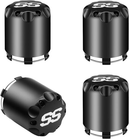 قبعات مركزية لعربة الجولف سوداء SS، غطاء مركز عجلة عربة الجولف ITP SS لسيارات النادي EZGO Yamaha موديلات العجلات - 4 عبوات سوداء (الارتفاع 3.21 بوصة / القطر الخارجي 2.75 بوصة) in Saudi Arabia