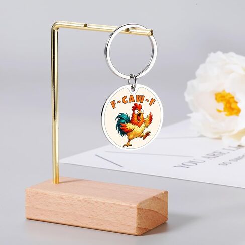 Perleddom Funny F Caw F Keychain للرجال والنساء، هدايا الدجاج المضحكة، هدايا عيد الفصح للمراهقين، هدية الديك الساخرة له، هدية لمحبي الدجاج للأصدقاء البالغين، F-Caw-F Stuff in Saudi Arabia