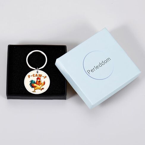 Perleddom Funny F Caw F Keychain للرجال والنساء، هدايا الدجاج المضحكة، هدايا عيد الفصح للمراهقين، هدية الديك الساخرة له، هدية لمحبي الدجاج للأصدقاء البالغين، F-Caw-F Stuff in Saudi Arabia