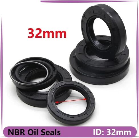 ID 32mm NBR Oil Seal TC-32 * 50/52/55/58/60/62/65/72 * 5/7/8/10/12mm Nitrile Rubber Shaft Double Lip Oil Seals Gasket(2pcs,32x42x7mm) in Saudi Arabia