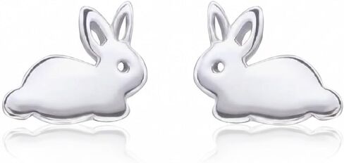 925 Sterling Silver Bunny Rabbit Stud Earrings 22395 in Saudi Arabia