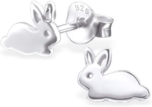925 Sterling Silver Bunny Rabbit Stud Earrings 22395 in Saudi Arabia