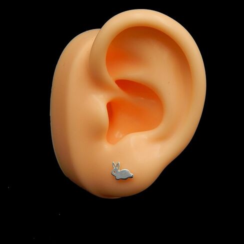925 Sterling Silver Bunny Rabbit Stud Earrings 22395 in Saudi Arabia