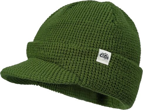 CLAPE Winter Beanie with Brim, Unisex Cozy Head Beanie Hat with Visor, Warm Stretchy Knit Hat for Cold Weather in Saudi Arabia