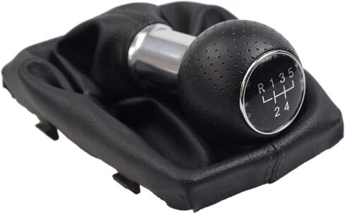 AJHLJ® Manual Shift Knob with PU Leather Dust Cover - Compatible with Audi A4 8E B6 B7 (2000-2008) - Premium PU Leather,Direct Replacement Car Transmission Shift Stick (6 Speed-Red Line) in Kuwait