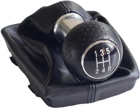 مقبض ناقل الحركة اليدوي AJHLJ® مع غطاء غبار من جلد البولي يوريثان - متوافق مع Audi A4 8E B6 B7 (2000-2008) - جلد PU الفاخر، عصا نقل الحركة البديلة المباشرة للسيارة (6 سرعات - خط أحمر) in Kuwait