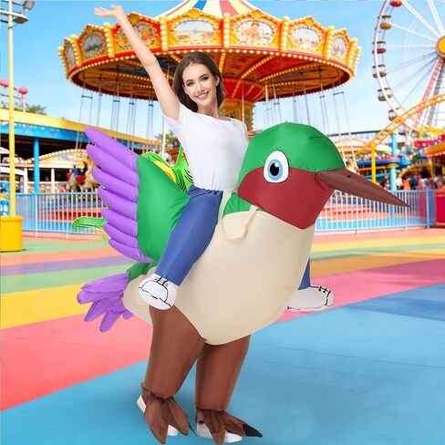 anroog Inflatable Hummingbird Costume Adult Halloween Bird Blow Up Costumes Women Ride on Suit For Women Men Funny Cosplay Party in Kuwait