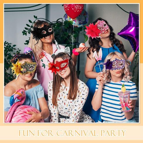 Yilloog 24 Pack Mardi Gras Masquerade Masks Bulk Unisex Half Face Venetian Masks Carnival Antique Look Costumes for Party(Multicolor) in Saudi Arabia