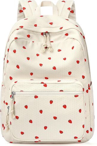 mibasies School Backpack for Girls with Laptop Sleeve: 18IN Large Capacity Corduroy Bookbag for Primary Middle School/College, Travel Daypack for Teens Women - Blue Flower in Saudi Arabia