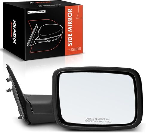 A-Premium Passenger Side Manual Door Mirror - Compatible with Ram 1500 2500 2013-2022, 1500 Classic 2019-2023, 3500 2013-2018 - Non-Heated Manual Folding Textured Black - Replace# 55372068AI in Saudi Arabia