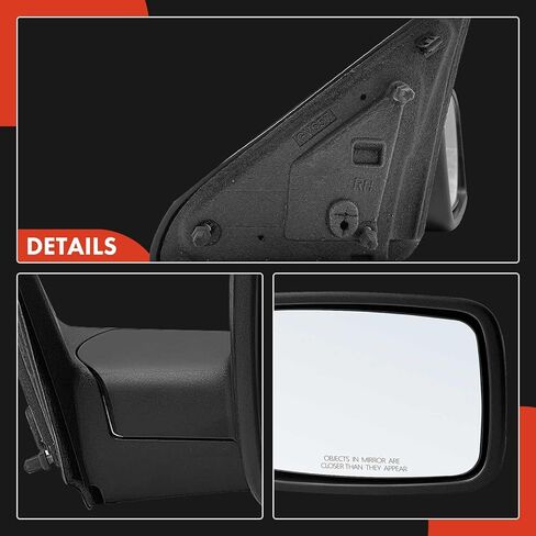 A-Premium Passenger Side Manual Door Mirror - Compatible with Ram 1500 2500 2013-2022, 1500 Classic 2019-2023, 3500 2013-2018 - Non-Heated Manual Folding Textured Black - Replace# 55372068AI in Saudi Arabia