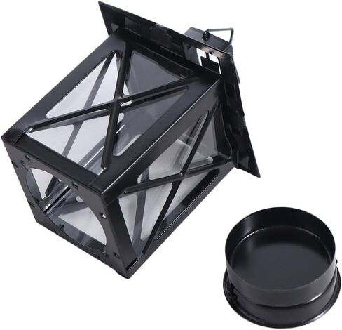 1 قطعة معدنية سوداء خمر صغيرة ديكور شمعة الفوانيس Tealight شمعة حامل مزرعة شمعدانات ديكور Led الشاي ضوء الشمعة الديكور in Saudi Arabia