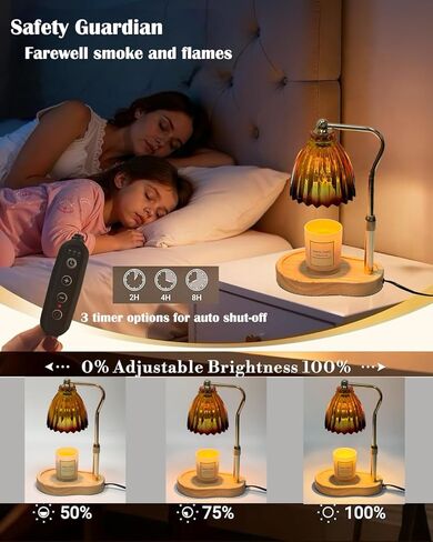 Candle Warmer Lamp With Timer Dimmable,Height Adjustable Scented Wax Melts Warmer Lamp,Electric Flameless Candle Warmer For Candle Jar,Mothers Day Birthday Gifts For Women,Office Home Decor(2 Bulbs) in Saudi Arabia