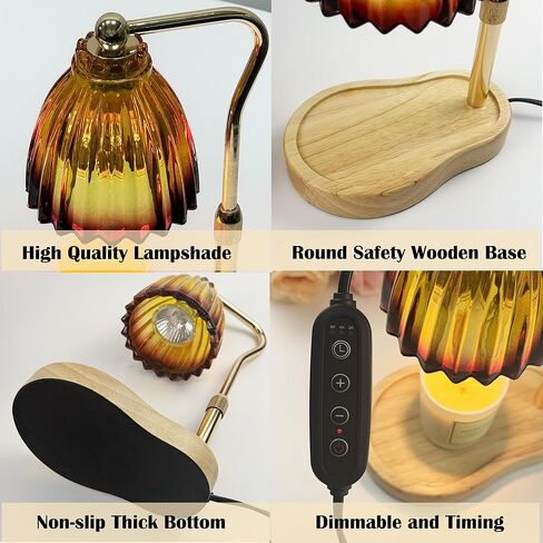 Candle Warmer Lamp With Timer Dimmable,Height Adjustable Scented Wax Melts Warmer Lamp,Electric Flameless Candle Warmer For Candle Jar,Mothers Day Birthday Gifts For Women,Office Home Decor(2 Bulbs) in Saudi Arabia