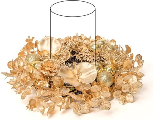 إكليل حلقات شموع من الزهور الاصطناعية المعروفة جيدًا، إكليل ربيعي صغير مقاس 30.48 سم للشموع وحاملات الشموع، قطع مركزية للمنزل وطاولة القهوة وحفلات الزفاف وأعياد الميلاد والديكور والهدايا (مزيج أحمر فوشيا) in Kuwait