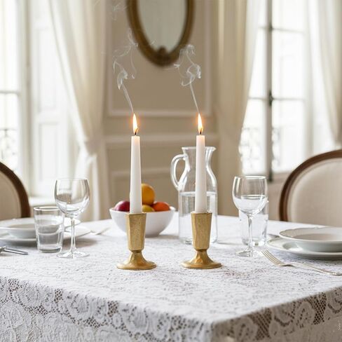 2 قطعة حامل شموع شمعدان عتيق من النحاس، مصنوع يدويًا من النحاس العتيق على شكل شمعة مستدقة على الطراز الفيكتوري لطاولة محورية لتزيين رف عيد الميلاد أو ديكور المنزل in Kuwait