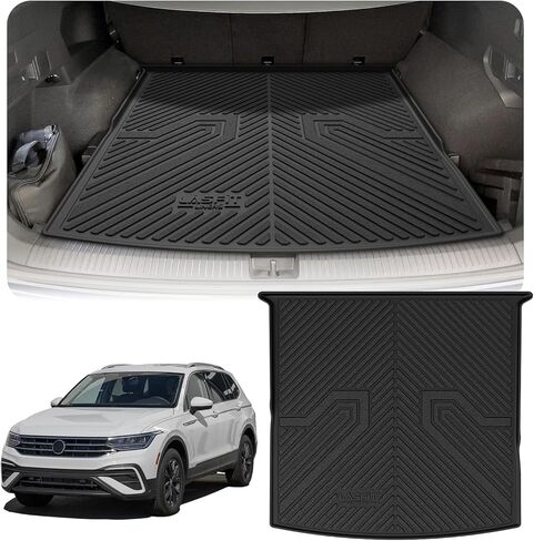 LASFIT Cargo Mat and Backrest Mat for Mazda CX-90 / CX 90 PHEV 2024 2025 7&8 Seats(Not for 6 Seats) TPE Custom Fit All Weather Trunk Mat Liner Waterproof CX90/CX90 PHEV Cargo Tray Accessories, Black in Kuwait