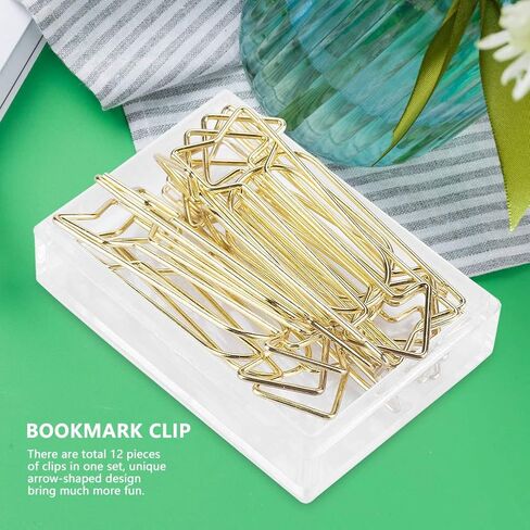 12PCS Gold Paper Clips, Decorative Paper Clips, Bookmark Clip, for Reading, School Office, Home, Wedding, Women in Kuwait