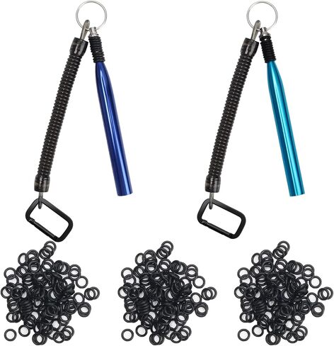 Windspeed 2Pcs Wacky Rig Tool with 300Pcs Wacky Worm O Rings, Wacky Worm Rig Kit for Stick Senko Worms Baits, Portable Wacky Bass Fishing Rigging Tools with Lanyard/Clip in Kuwait
