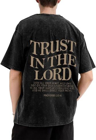 Trust in The Lord Tshirts Christian Faith Jesus Religious God Tops Man Woman Shirts Y2K Short Sleeve in Saudi Arabia