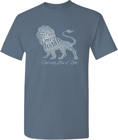 Twice Born Christian Faith Graphic T-Shirt, (Roaring Like a Lion), Religious, Jesus, Bible Believing Apparel, for Men & Women in Saudi Arabia