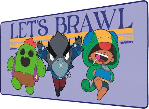 SUBSONIC - لوحة ماوس ألعاب مقاس XXL، إصدار Brawl Stars الأسطوري، أرجواني وأزرق، 35 × 15 بوصة، قاعدة غير قابلة للانزلاق، حواف مخيطة، سطح طارد للماء، وسادة مكتب ألعاب مرخصة رسميًا in Saudi Arabia