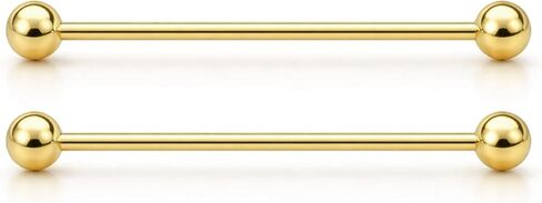 Barbell Piercing Jewelry 14g Bar Scaffold For Women Men - 2 Pack Of Industrial Bars Cartilage Ear Barbell Jewelry - 35mm Long Straight Hypoallergenic Surgical Steel 14g Industrial Piercing Jewelry in Kuwait