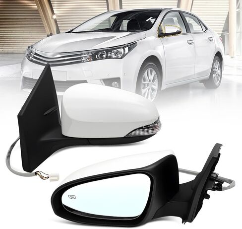 Passenger Right Side Mirror Assembly Compatible with Corolla 2014 2015 2016 2017 2018 with Heated Turn Signal Light Power Glass White (7Pins) in Saudi Arabia
