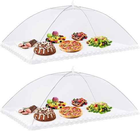 6Packs Food Covers for Outside Mesh, 2 Extra Large 40"X24" & 2 Large 17"X17" & 2 Middle 14"X14", Food Tents/Food Covers for Outdoors, Pop-Up Outdoor Food Covers Food Net Picnic Accessories in Saudi Arabia