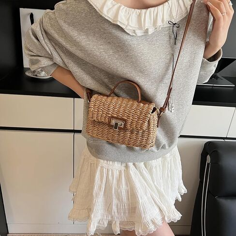 Straw Purses Summer Crossbody Bags for Women Small Straw Beach Bag Vacation Purse in Saudi Arabia