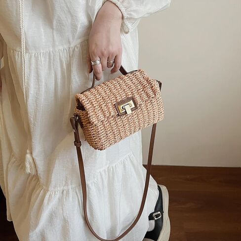 Straw Purses Summer Crossbody Bags for Women Small Straw Beach Bag Vacation Purse in Saudi Arabia