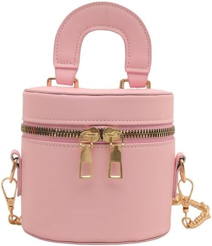 Korean Style Bucket Bag, Double Zipper Shoulder Bag for Women, Chain Strap Crossbody Purse in Saudi Arabia