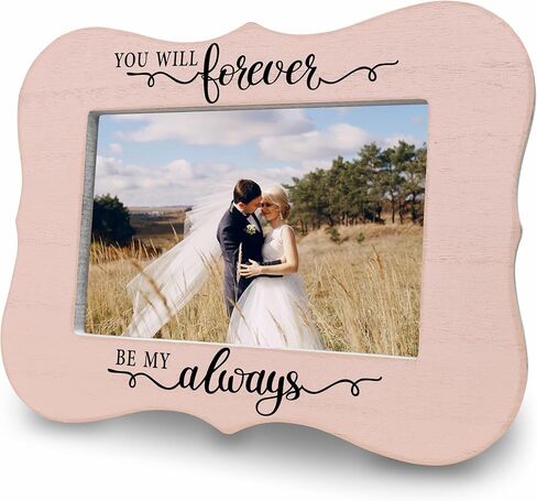إطار الزفاف الخاص بنا Happily Ever After لصور مقاس 4 × 6 بوصات - هدايا الزفاف إطار صور خشبي أبيض - هدايا الخطوبة للعروسين الجدد، العروس والعريس المتزوجين للتو، لوازم وديكور شهر العسل - C08 in Kuwait